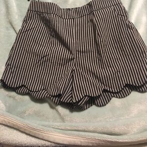 Striped scalloped shorts